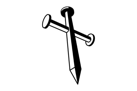 3D Cross Nail SVG: Bold Graphics for T-Shirt Designs