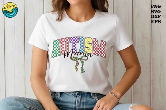 Autism Mama Checkerboard SVG: Bold Graphics for T-Shirt Designs