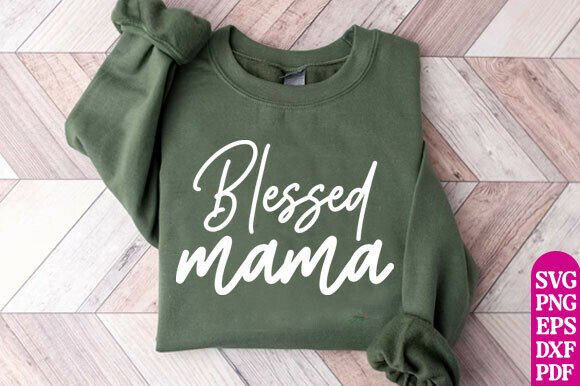 Blessed Mama Faux Pearls PNG: Graphics for T-Shirt Designs