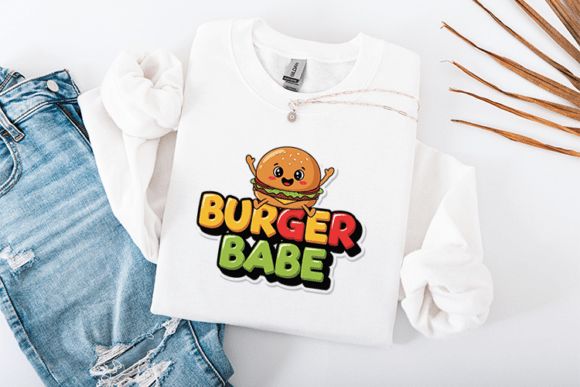 Burger Babe SVG: A Designer's Take on Kawaii Embroidery