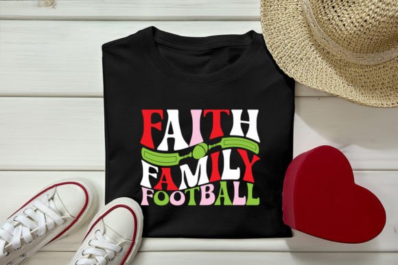 Faith Family Football Retro Design: Graphics for T-Shirt Designs
