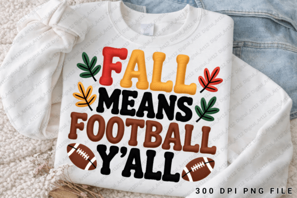 Fall Means Football Y all PNG: Graphics for T-Shirt Designs