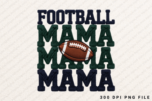 Football Mama PNG: Graphics for T-Shirt Designs