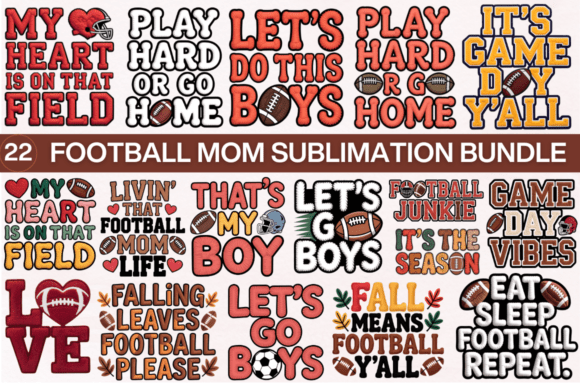 Football Mom Sublimation: Graphics for T-Shirt Designs