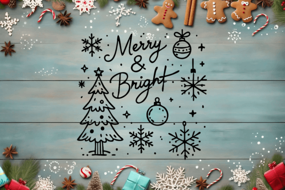 Merry and Bright SVG: Graphics for T-Shirt Designs